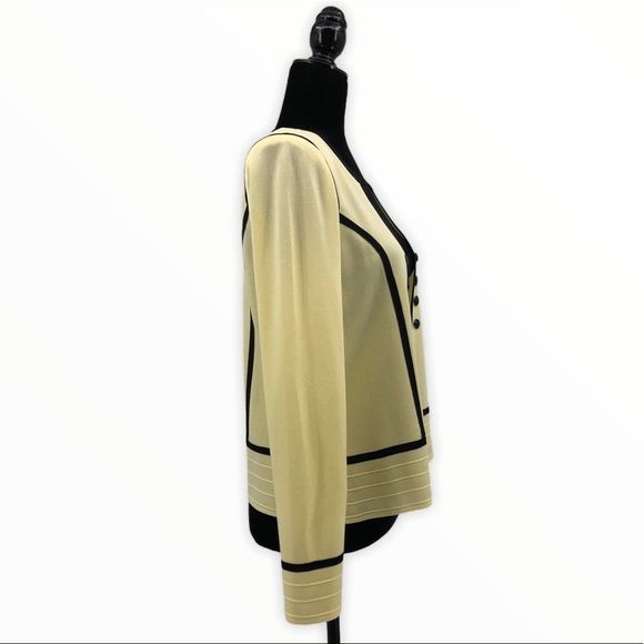 Ming Wang Yellow Contrast Button Knit Blazer - Picture 6 of 15